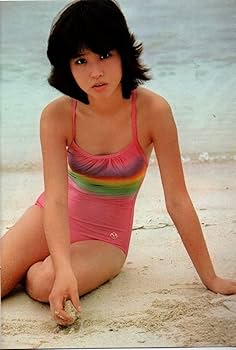松田聖子水着生写真Lサイズ24枚 水泳大会系の松田聖子B18 特大A4 ラミネート 昭和 水着 写真